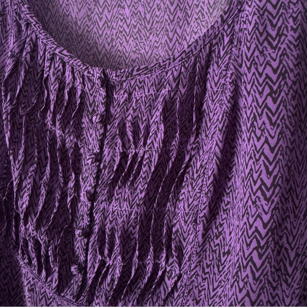 Torrid Purple And Black Zigzag Pattern Sheer Blou… - image 3